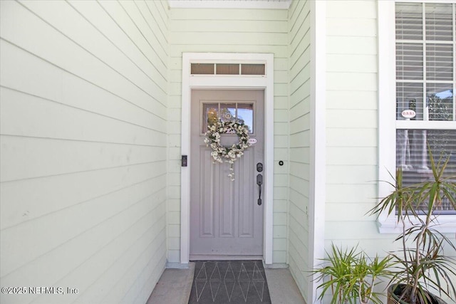 view of doorway to property