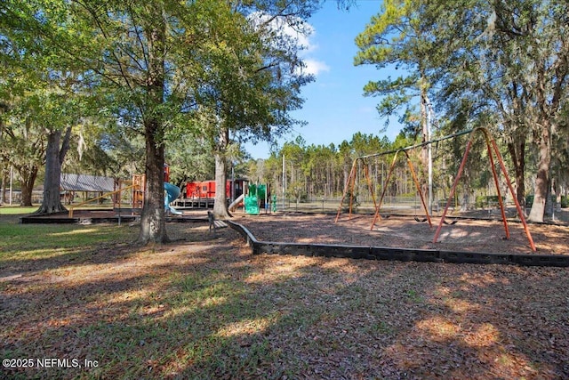 view of yard featuring a playground