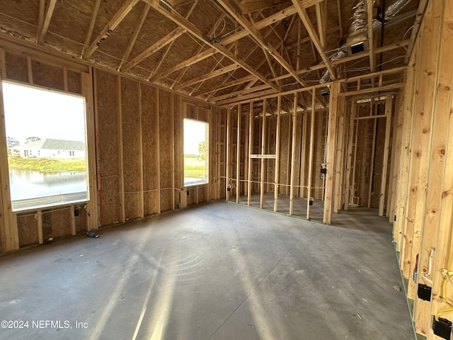 miscellaneous room featuring a water view