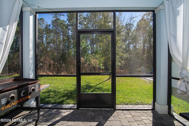 view of sunroom