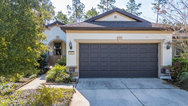 view of front of property featuring a garage