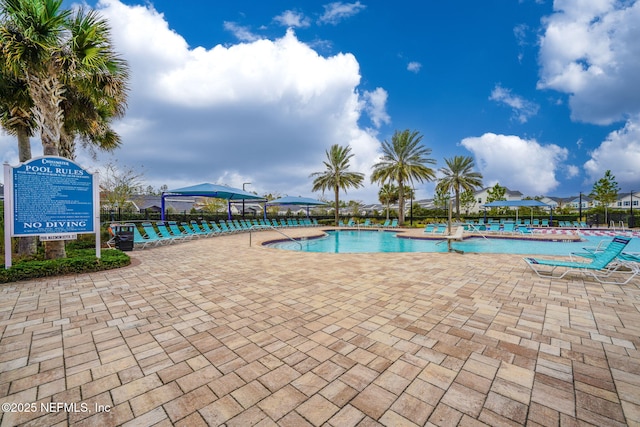 view of pool with a patio