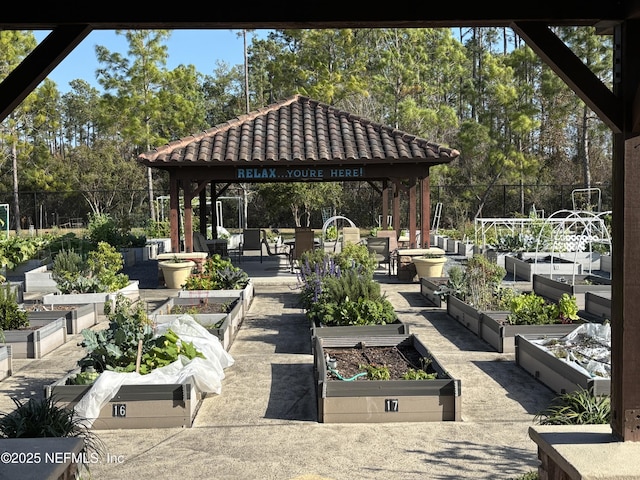 view of patio with a gazebo