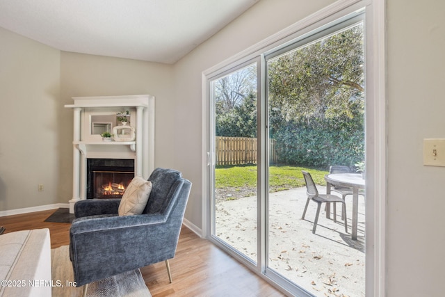 doorway featuring light hardwood / wood-style flooring