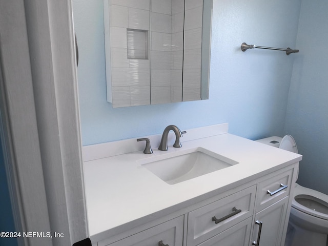 bathroom with vanity and toilet