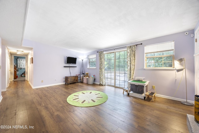 interior space with hardwood / wood-style floors