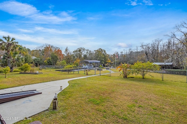 exterior space with a yard