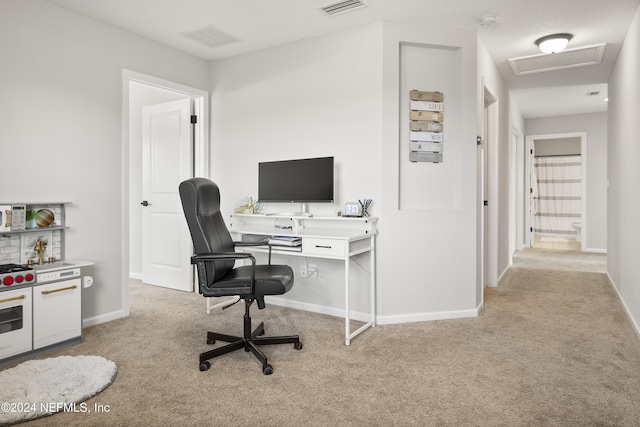 view of carpeted office