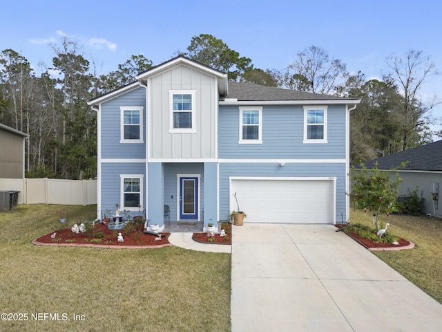 front of property featuring a garage and a front yard