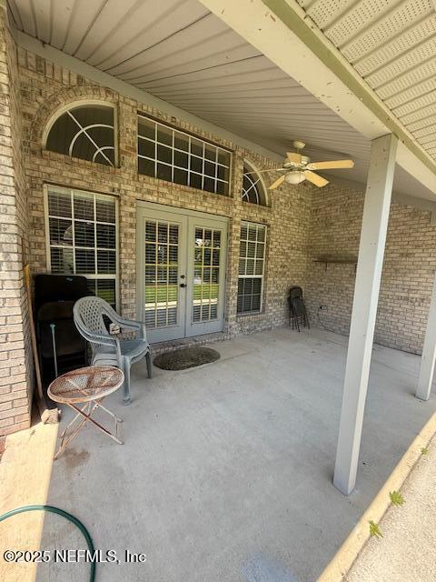1837 The Glades Rd, Middleburg, FL 32068 - view of patio / terrace featuring french doors and ceiling fan