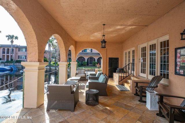 view of patio with an outdoor hangout area