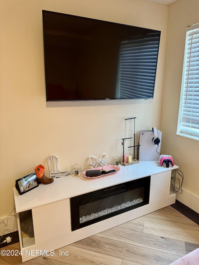 interior details with wood finished floors and baseboards