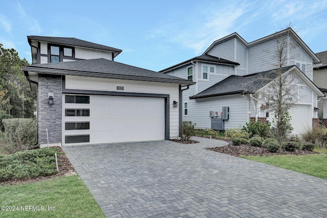 view of front of home featuring a garage