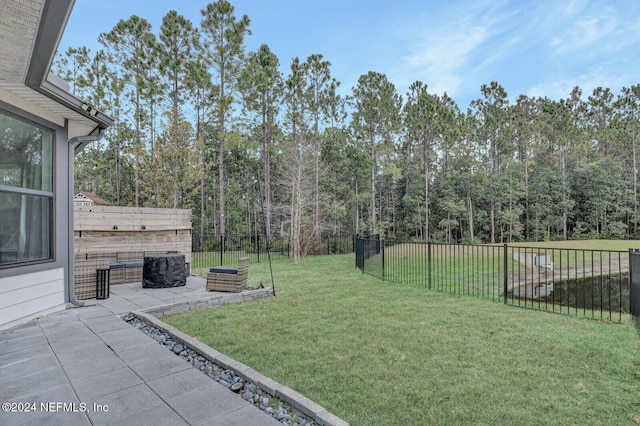 view of yard with a patio area