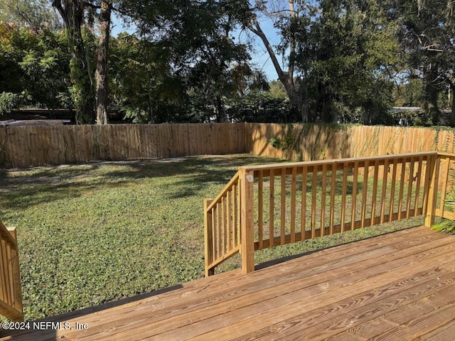 deck with a lawn