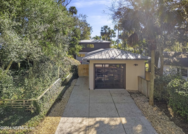 view of garage