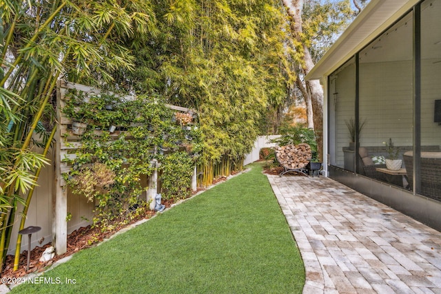 view of yard with a patio area