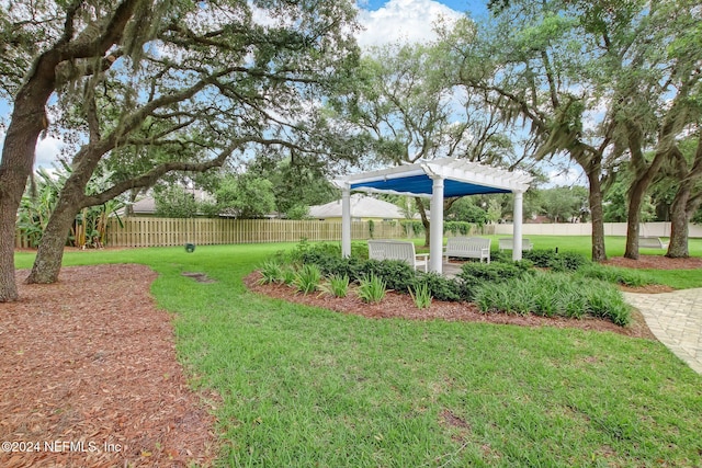 view of yard featuring a pergola