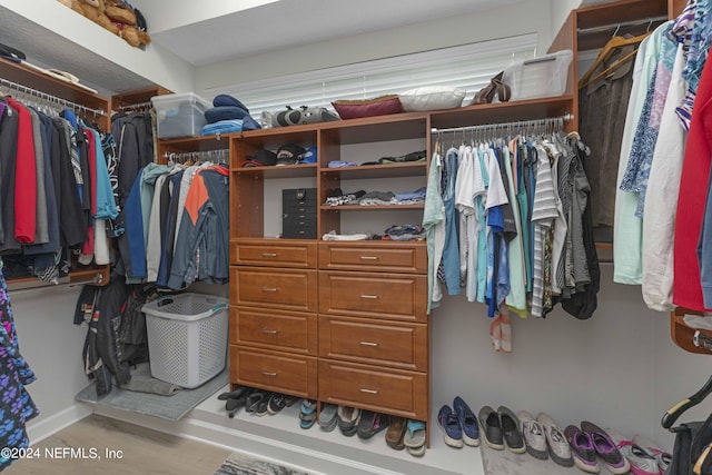 view of walk in closet