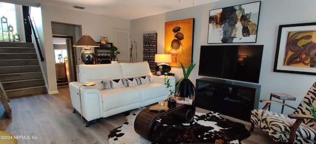 living room featuring hardwood / wood-style flooring