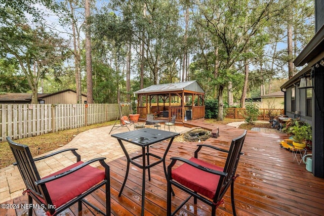 deck with a gazebo