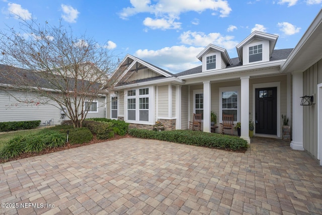 view of front of property with a porch