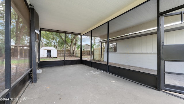 view of unfurnished sunroom