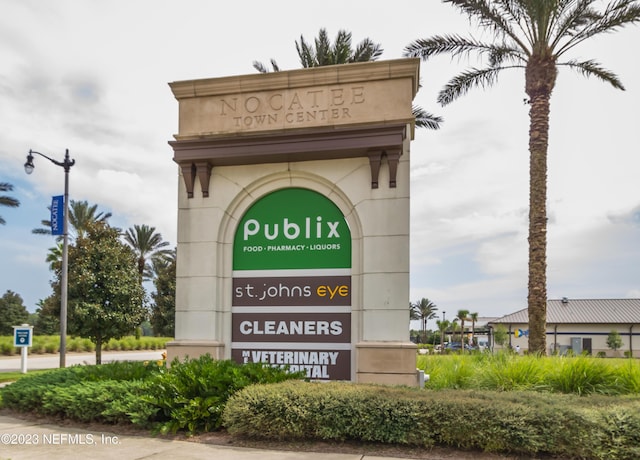 view of community sign