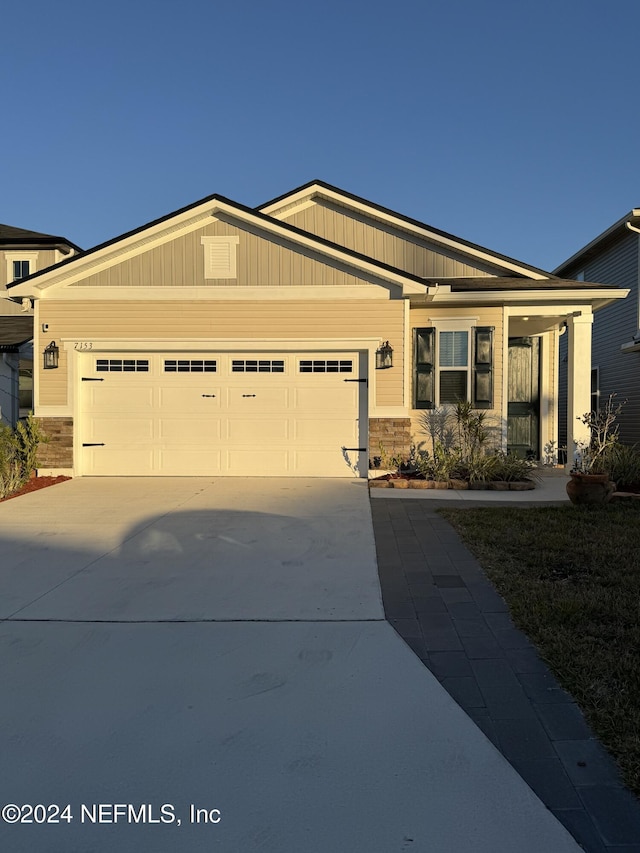 view of front of house with a garage