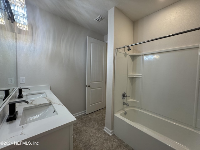 bathroom with vanity and shower / bath combination