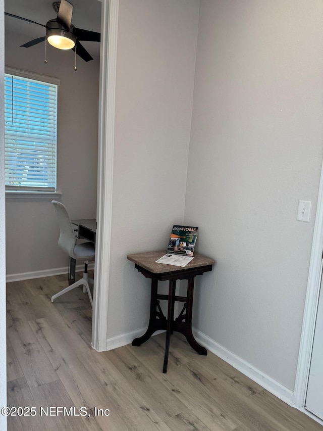 interior space with light wood-type flooring