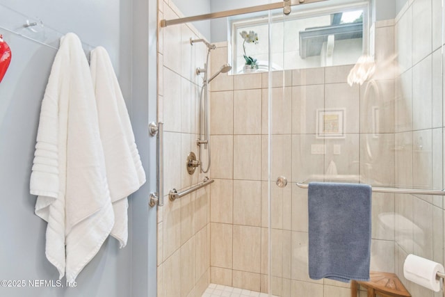 bathroom featuring walk in shower