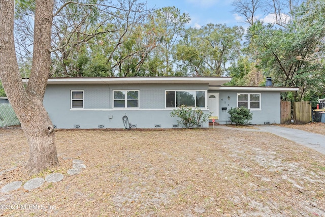 view of single story home