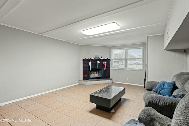 view of tiled living room