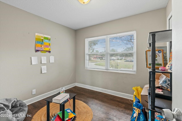 game room featuring dark hardwood / wood-style flooring