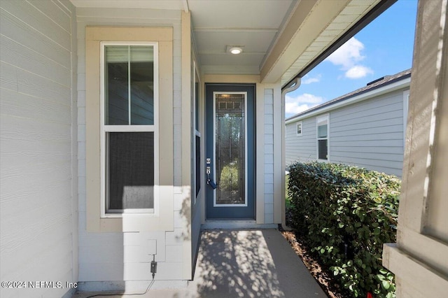 view of doorway to property