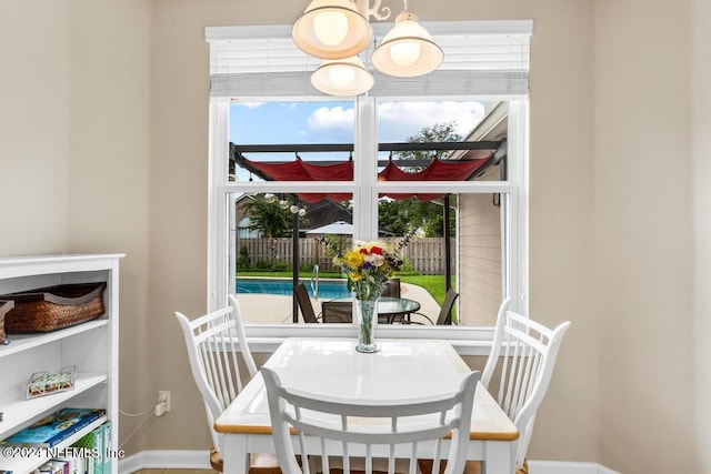 view of dining space