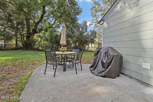 view of patio featuring grilling area