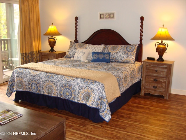 bedroom featuring hardwood / wood-style flooring