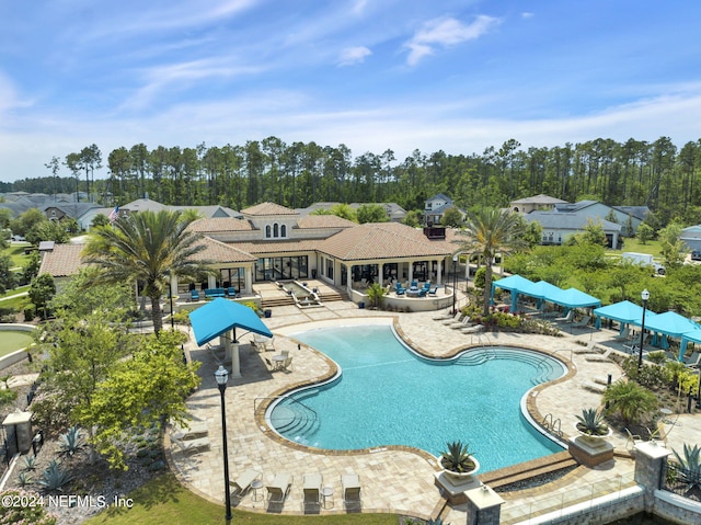 view of pool with a patio