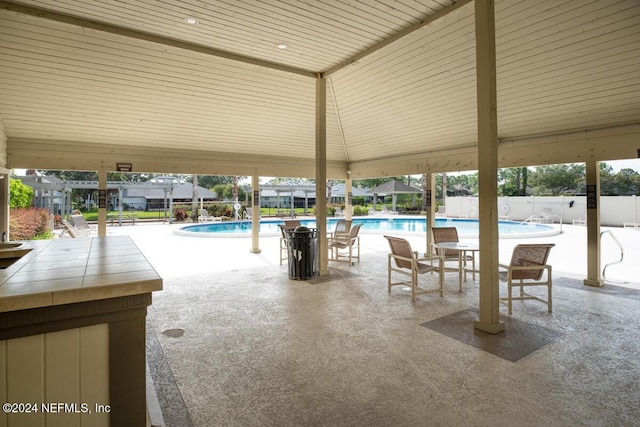 view of patio / terrace with a community pool