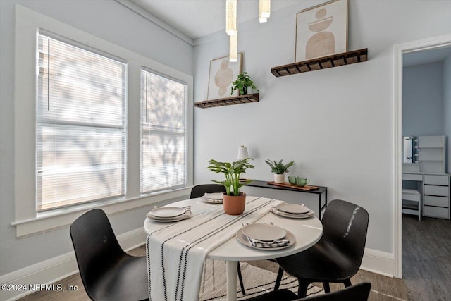 dining space featuring hardwood / wood-style floors and a wealth of natural light