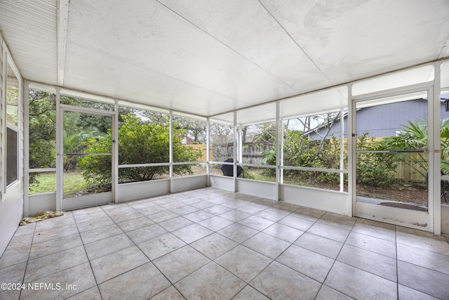 view of unfurnished sunroom