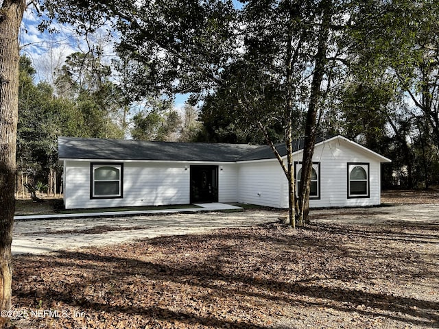 view of front of house with a patio area