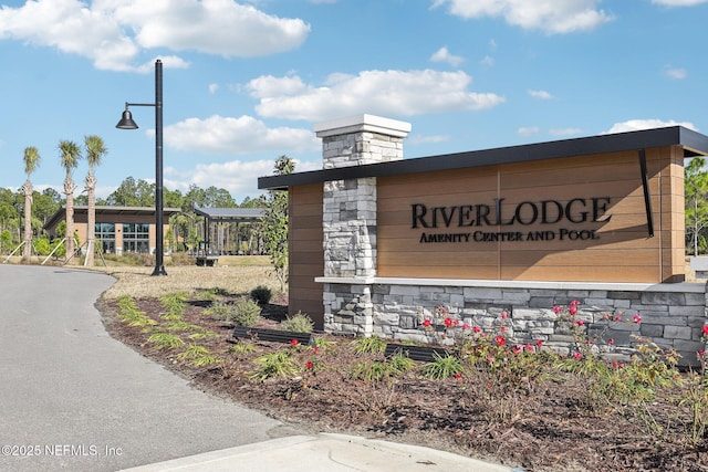 view of community sign