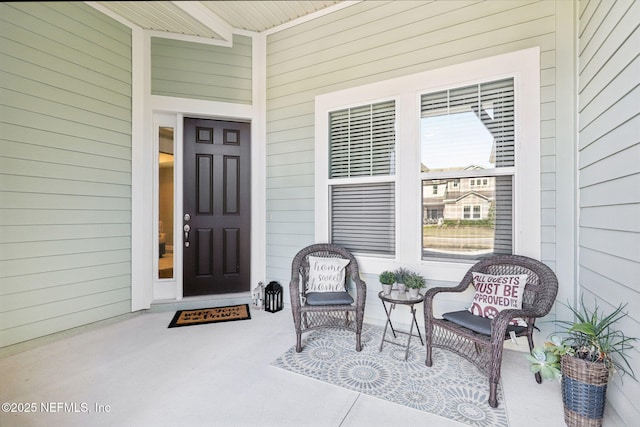 doorway to property featuring a porch