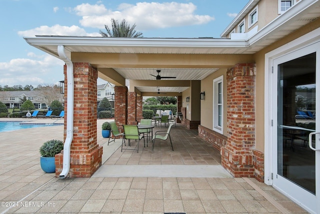 view of patio / terrace with ceiling fan