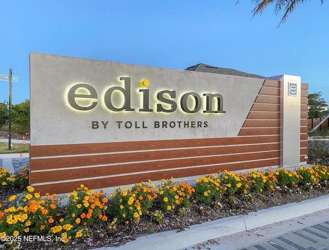 view of community sign