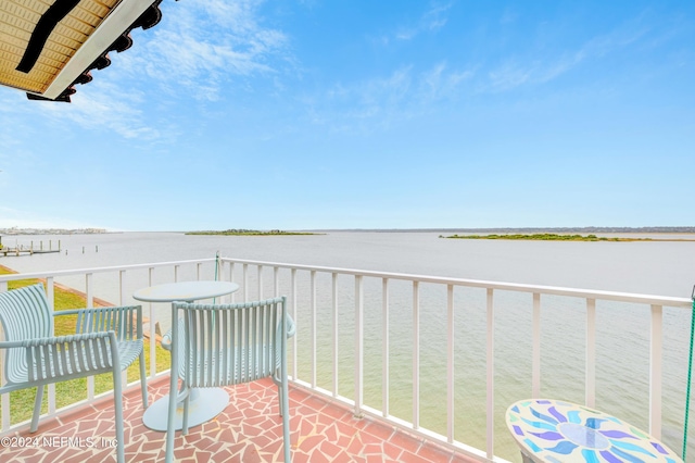 balcony with a water view