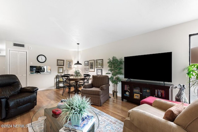 living room featuring hardwood / wood-style floors